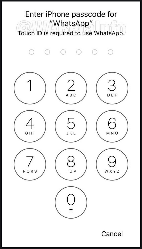 Figure 1- Set Passcode on Whatsapp